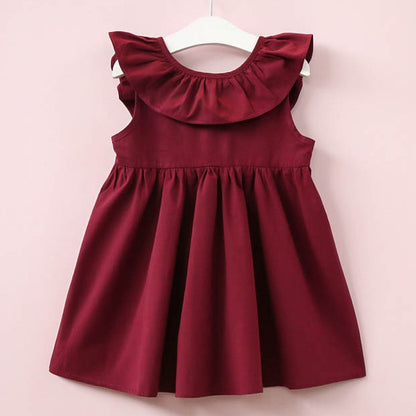 Girls Summer Bowknot Short Mini Vest Dress