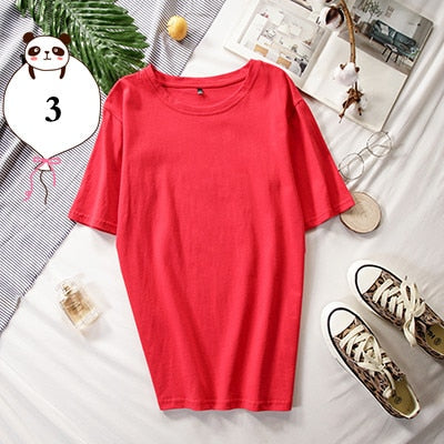 Women 's Short Sleeve Oversize Basic Tee