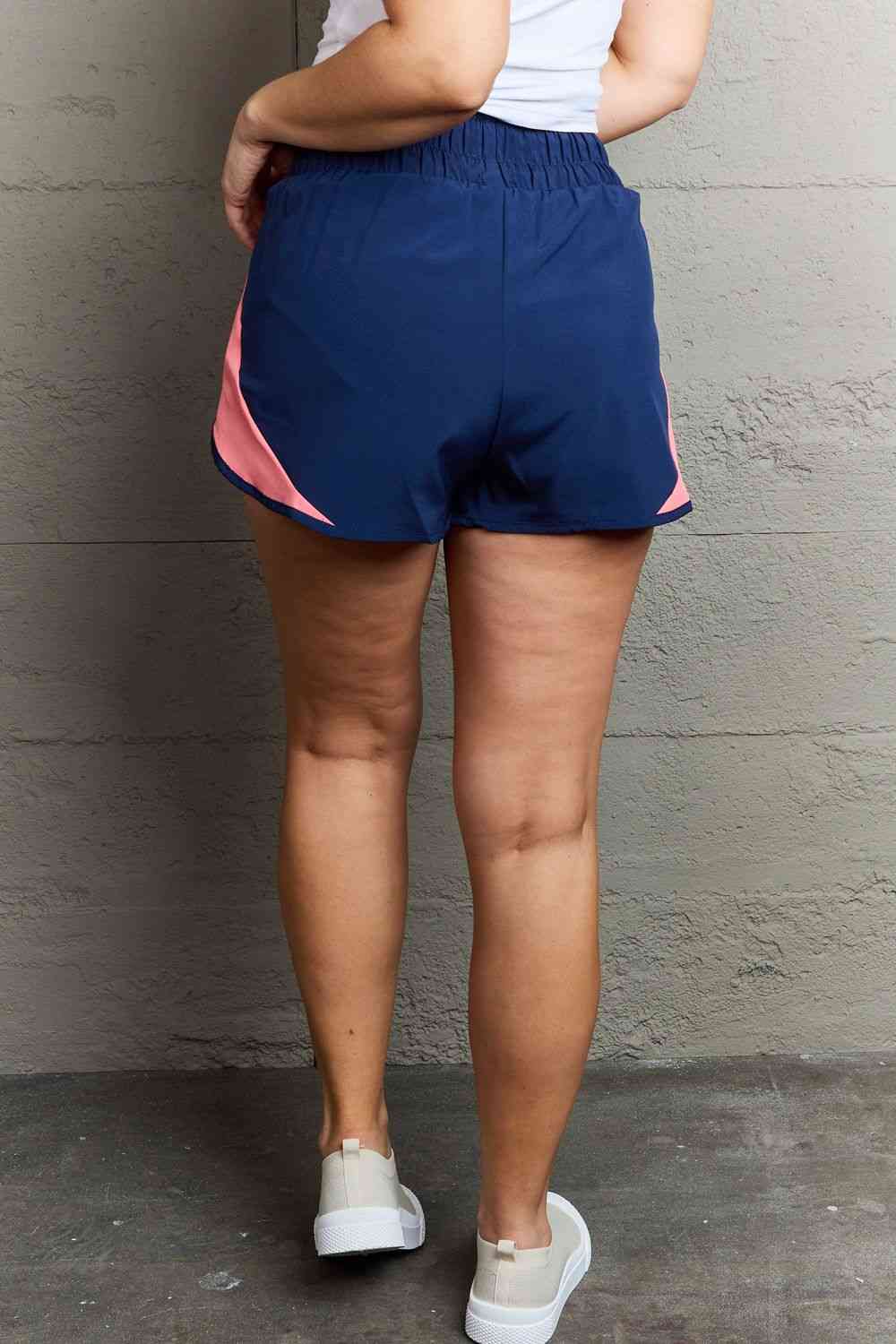 Ninexis Navy High Waistband Contrast Detail Active Shorts
