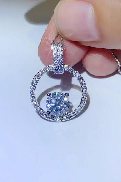 Moissanite 925 Diamond Circle S S Necklace