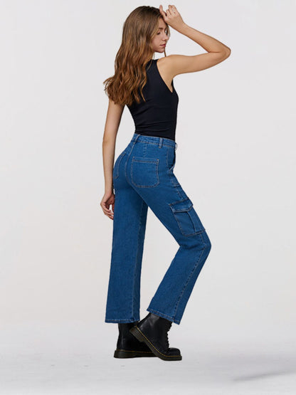 Classy Straight Leg Jeans with Pockets
