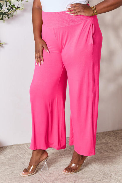 Double Take Smocked Wide Leg Pants