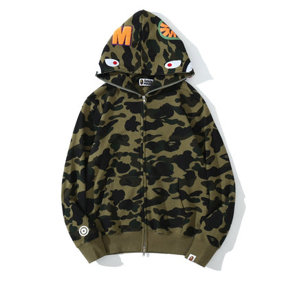 Kids/ Youth Anime Hoodie Shark Camo Full Zip