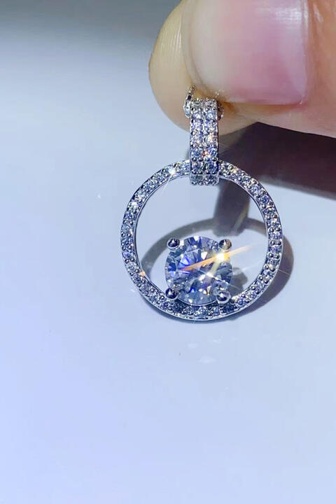 Moissanite 925 Diamond Circle S S Necklace