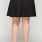 Plus Size Black Knit Eyelet A-line Skirt