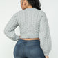 Heather Grey Cable Pullover Top