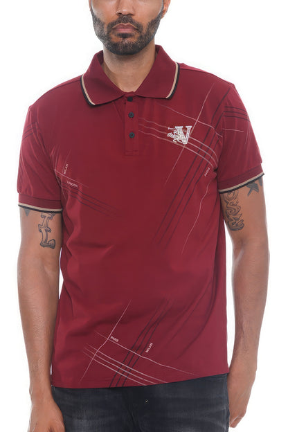 Burgundy Version Couture Polo Button Down Shirt