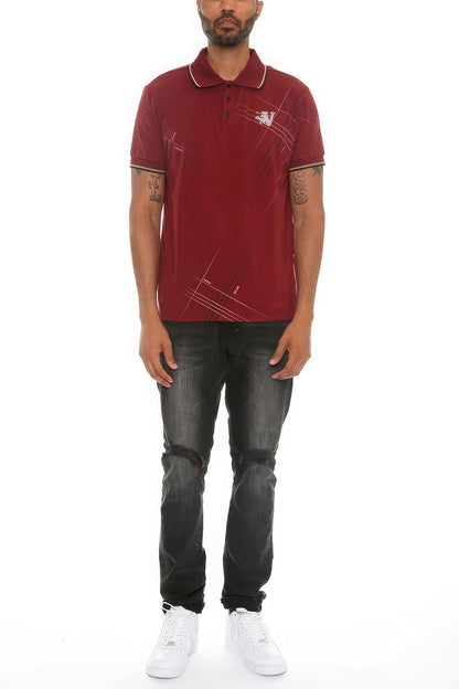 Burgundy Version Couture Polo Button Down Shirt