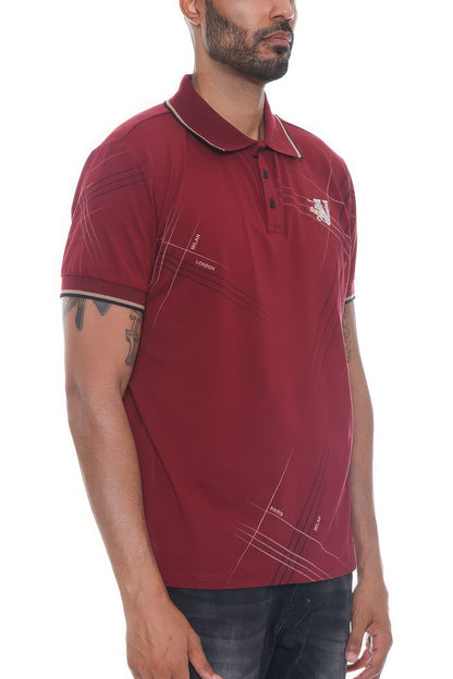 Burgundy Version Couture Polo Button Down Shirt