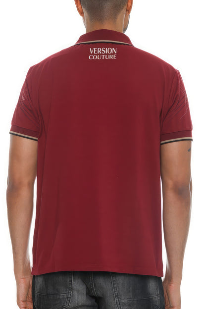 Burgundy Version Couture Polo Button Down Shirt