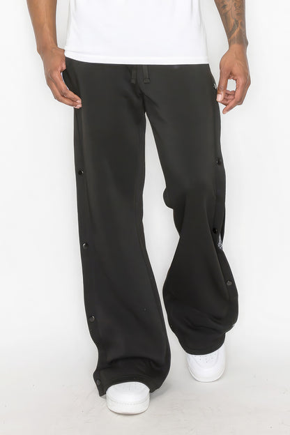 Black Flared Bandana Fleece Pants