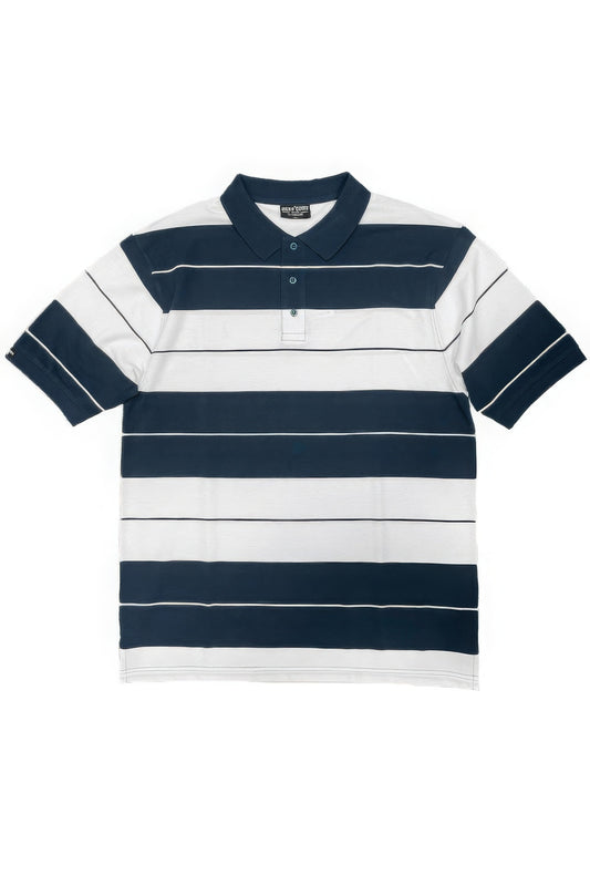 Navy/White Old School Pique Polo Shirt