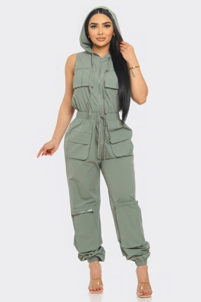 Gray Cargo Jumpsuit