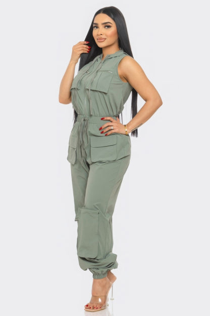 Gray Cargo Jumpsuit