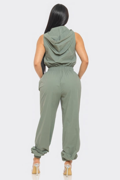 Gray Cargo Jumpsuit