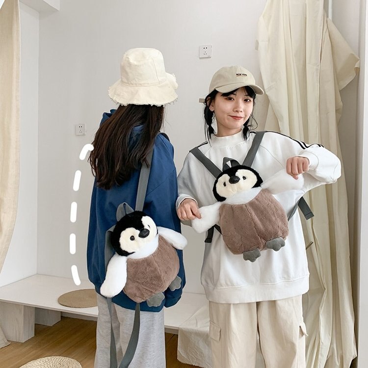 Cute Penguin Plush Backpack