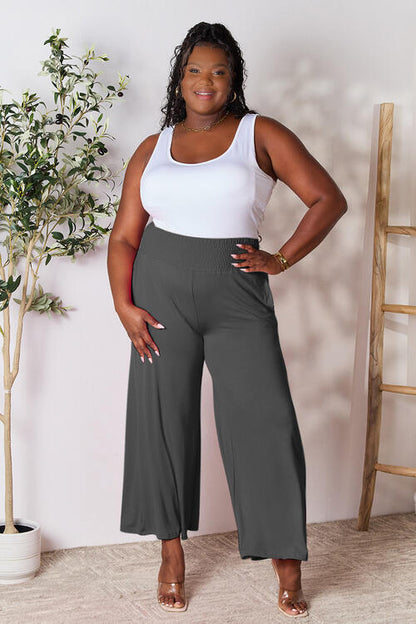 Double Take Smocked Wide Leg Pants