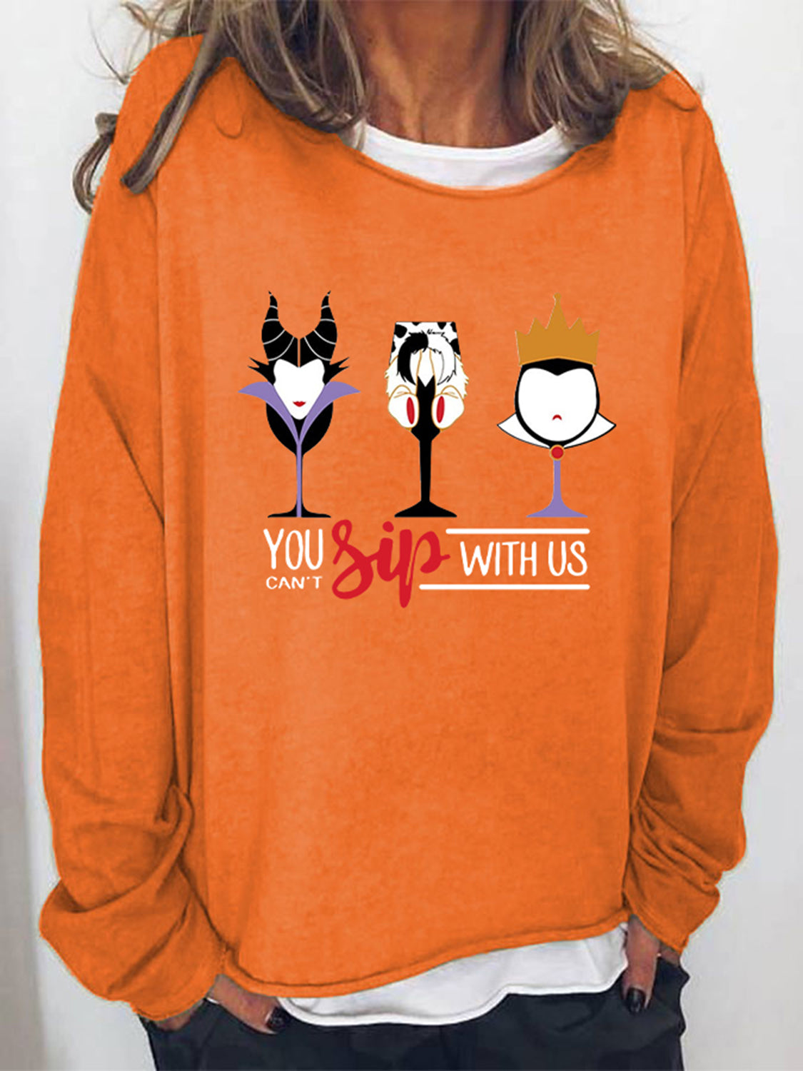 Full Size YOU CAN'T SIP WITH US Graphic Sweatshirt