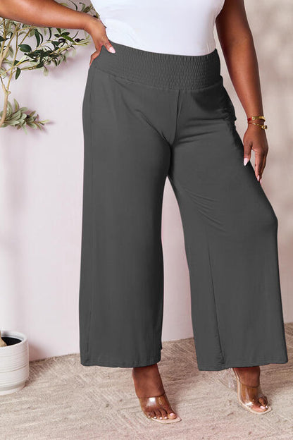 Double Take Smocked Wide Leg Pants