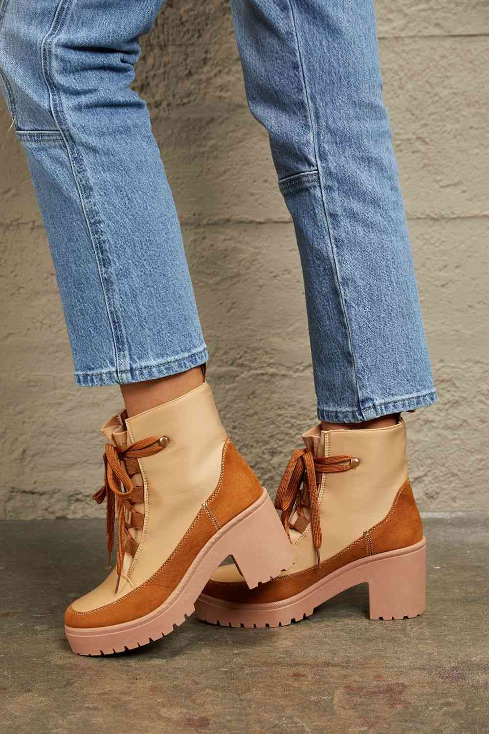 East Lion Corp Lace Up Lug Booties