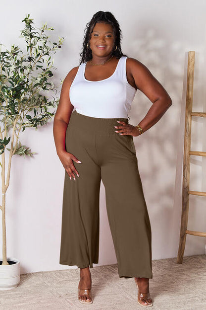 Double Take Smocked Wide Leg Pants