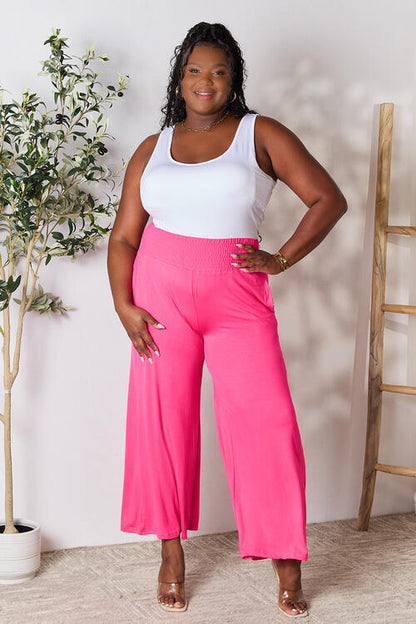 Double Take Smocked Wide Leg Pants