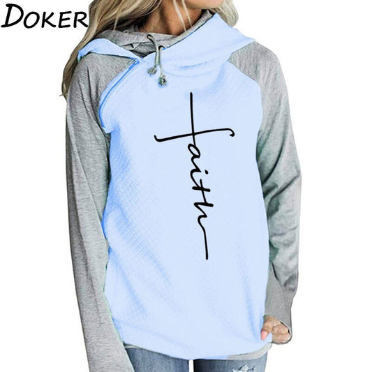 Women's Patchwork Faith Based Hoodie