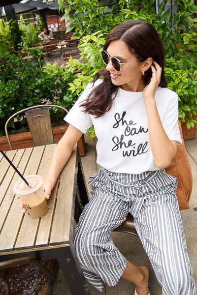 Simply Love SHE CAN SHE WILL Short Sleeve T-Shirt