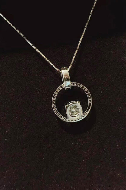 Moissanite 925 Diamond Circle S S Necklace