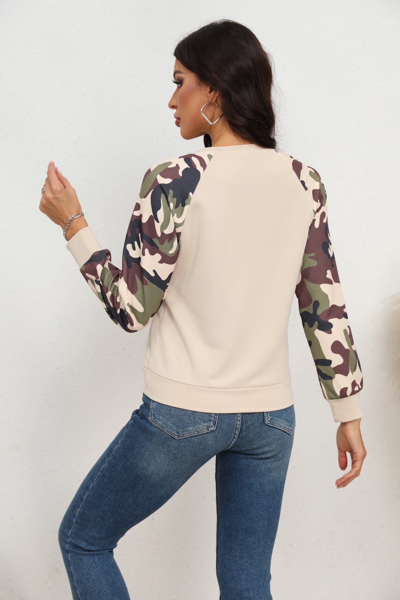 Camouflage Raglan Sleeve Sweatshirt - Rochelle's House LLC