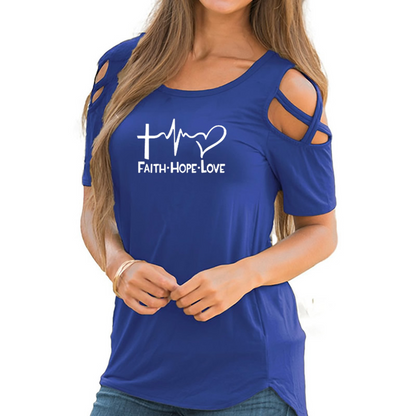 Women's Faith Hope Love Plus Size Tops