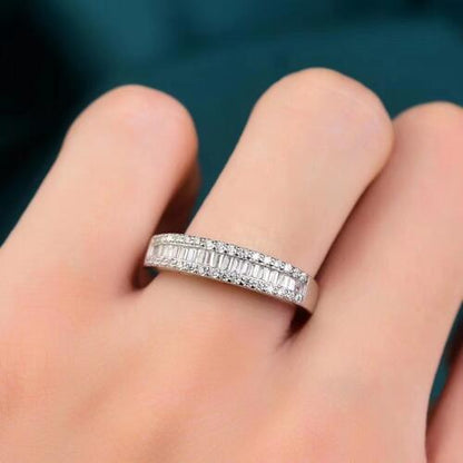 Moissanite 925 Single Layer S S Ring