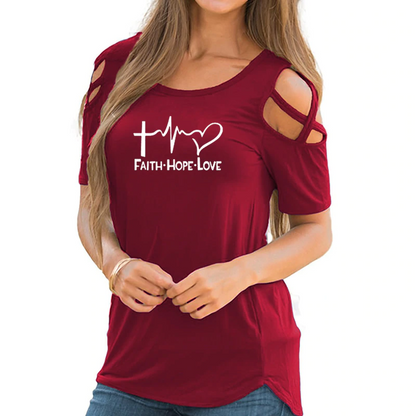 Women's Faith Hope Love Plus Size Tops