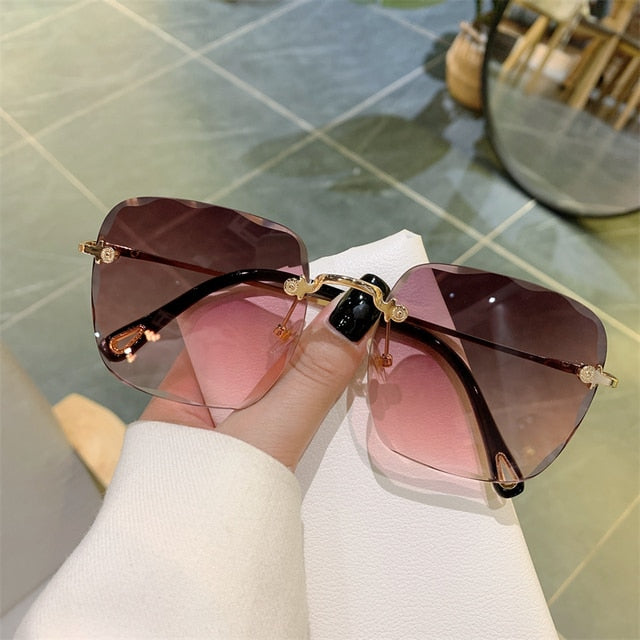 Vintage Clip Frameless UV Sunglasses