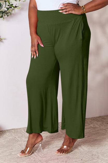 Double Take Smocked Wide Leg Pants