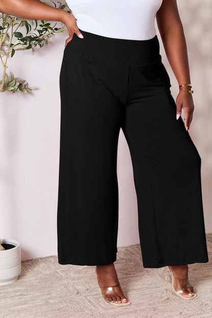 Double Take Smocked Wide Leg Pants