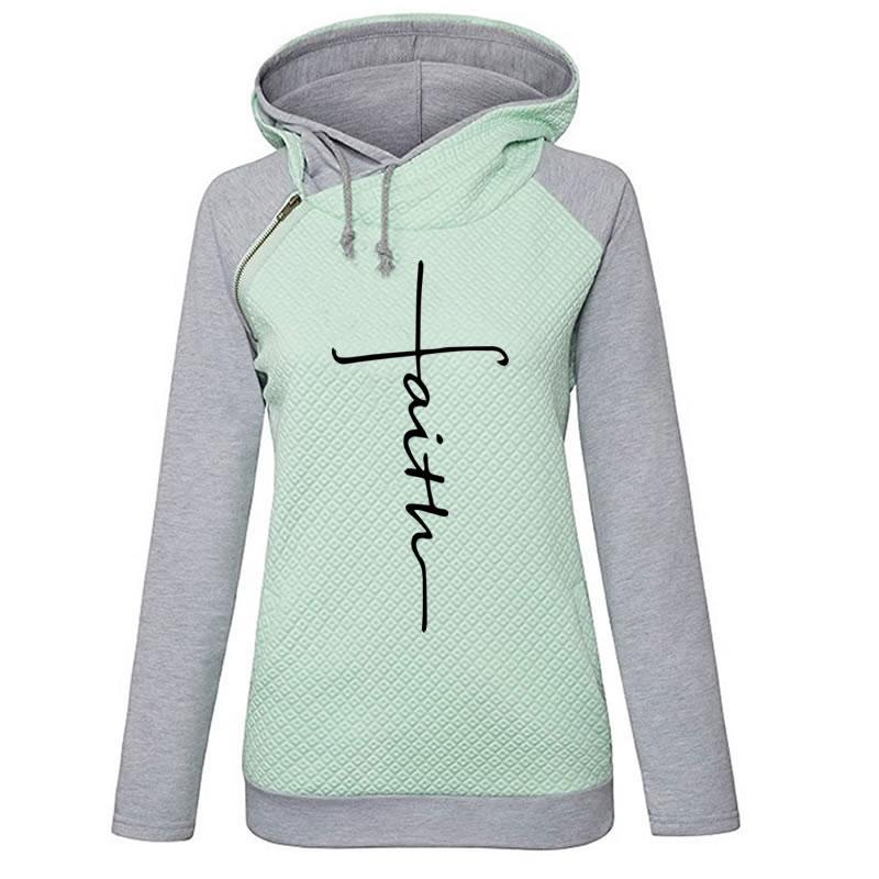 Women's Patchwork Faith Based Hoodie