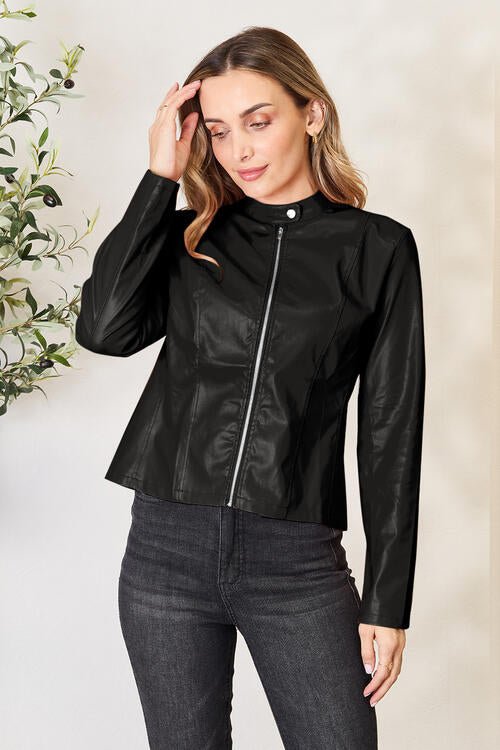 Mock Neck Zip Up Jacket - Rochelle's House LLC