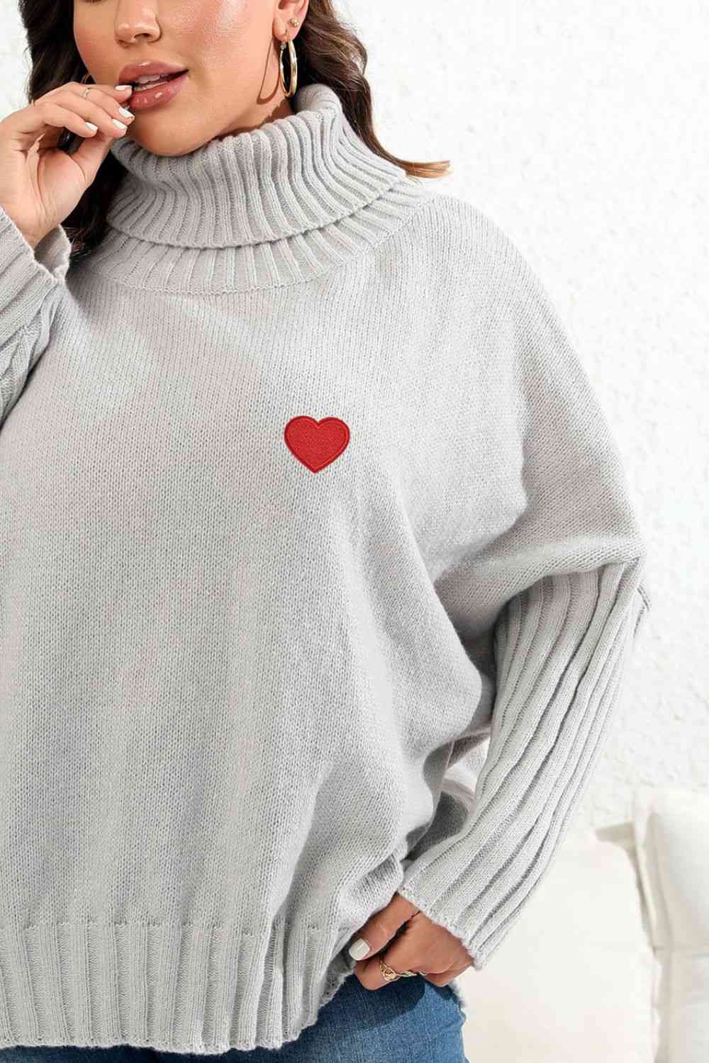 Plus Size Turtle Neck Long Sleeve Sweater - Rochelle's House LLC