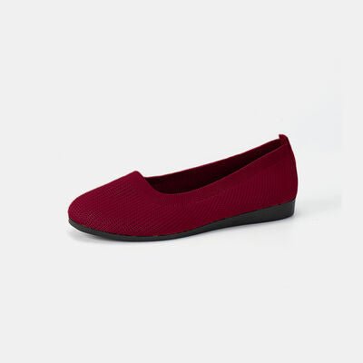 Round Toe Knit Ballet Flats - Rochelle's House LLC